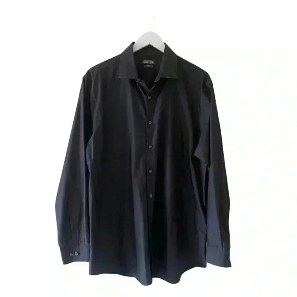 Kenneth Cole Stretch Solid Button-Down Long Sleev… - image 2